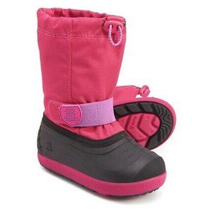 Kamik Girls Pink Rose Black Waterproof Insulated Jet Snow Boots Size 11